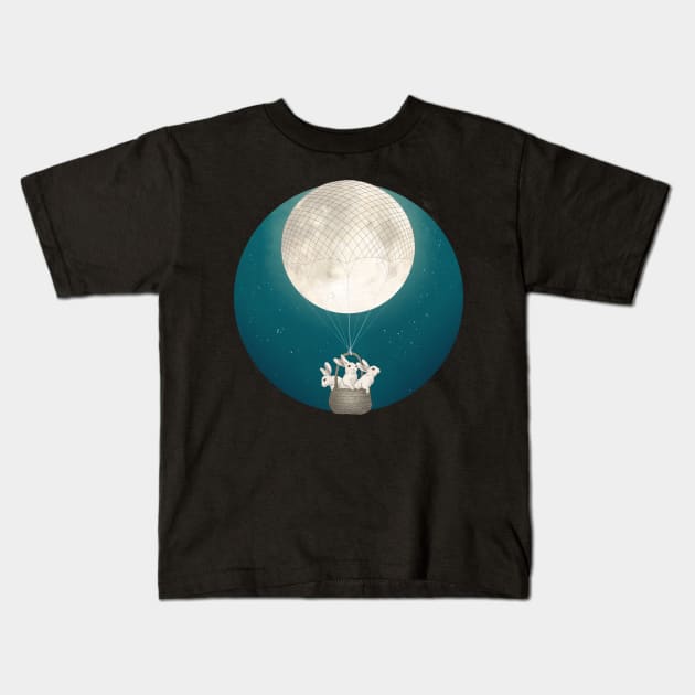Moon Bunnies Kids T-Shirt by LauraGraves